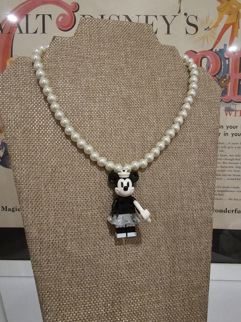 LEGO  Minnie Pendant Necklace - Disney Inspired